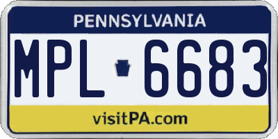 PA license plate MPL6683