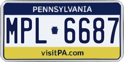 PA license plate MPL6687