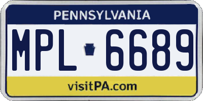 PA license plate MPL6689