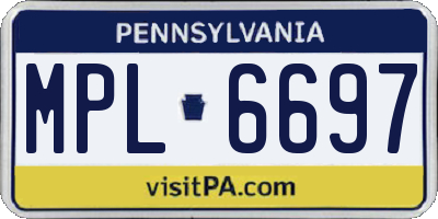 PA license plate MPL6697