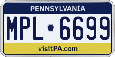 PA license plate MPL6699