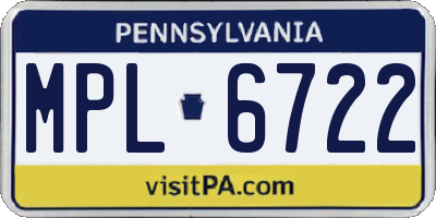 PA license plate MPL6722