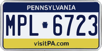 PA license plate MPL6723