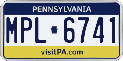 PA license plate MPL6741