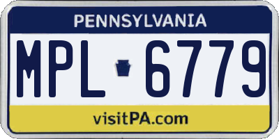 PA license plate MPL6779