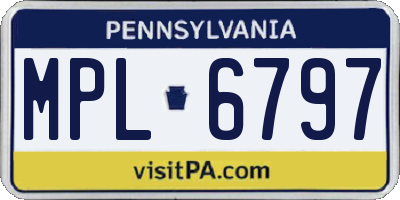 PA license plate MPL6797