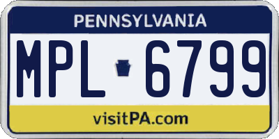 PA license plate MPL6799