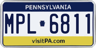 PA license plate MPL6811