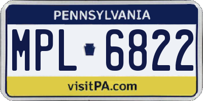 PA license plate MPL6822