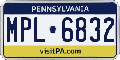 PA license plate MPL6832