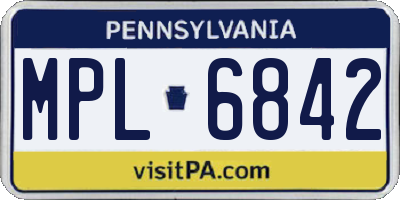 PA license plate MPL6842
