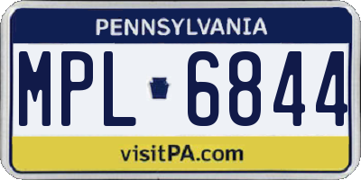 PA license plate MPL6844