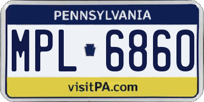 PA license plate MPL6860