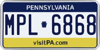 PA license plate MPL6868