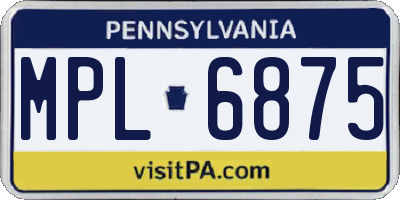 PA license plate MPL6875