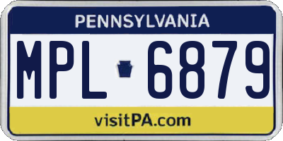 PA license plate MPL6879