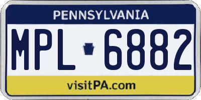 PA license plate MPL6882