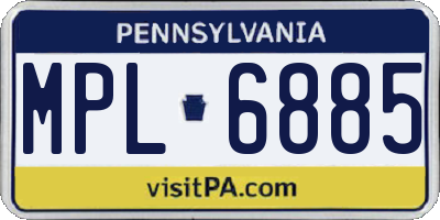 PA license plate MPL6885