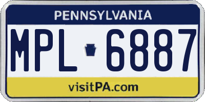 PA license plate MPL6887