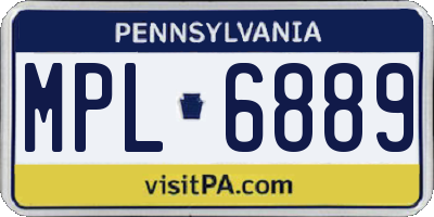 PA license plate MPL6889