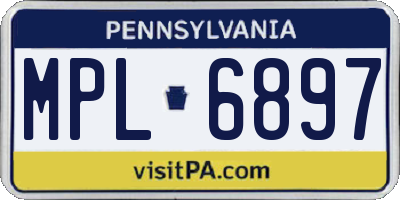 PA license plate MPL6897
