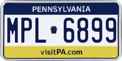 PA license plate MPL6899