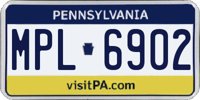PA license plate MPL6902