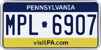 PA license plate MPL6907