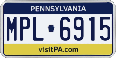 PA license plate MPL6915