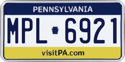 PA license plate MPL6921