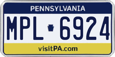PA license plate MPL6924