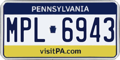 PA license plate MPL6943