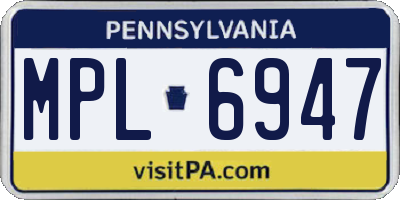 PA license plate MPL6947