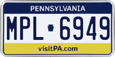 PA license plate MPL6949