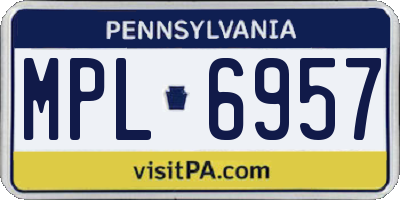 PA license plate MPL6957