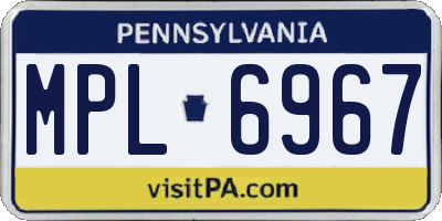 PA license plate MPL6967