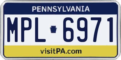 PA license plate MPL6971