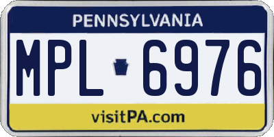 PA license plate MPL6976