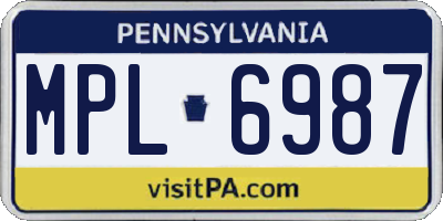 PA license plate MPL6987