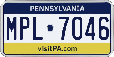 PA license plate MPL7046