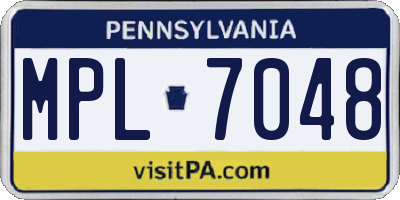 PA license plate MPL7048