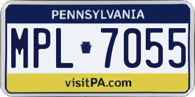 PA license plate MPL7055