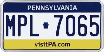 PA license plate MPL7065