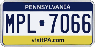 PA license plate MPL7066