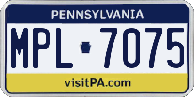 PA license plate MPL7075