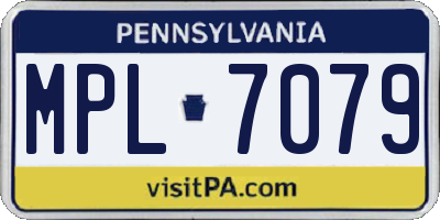 PA license plate MPL7079