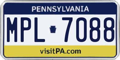 PA license plate MPL7088
