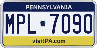 PA license plate MPL7090