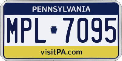 PA license plate MPL7095