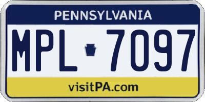 PA license plate MPL7097